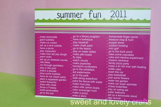 free Summer Fun List free Summer Fun List
