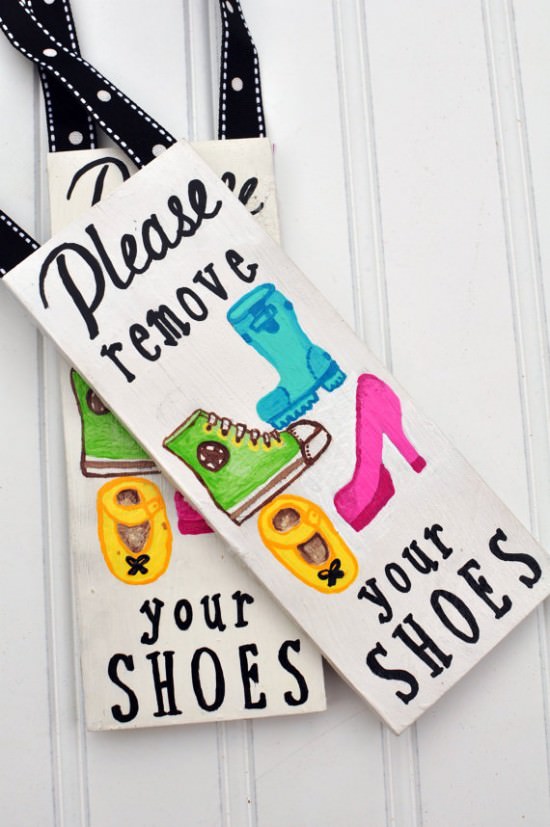 all crafts Remove The Shoes! {10 Creative Signs For Guests}