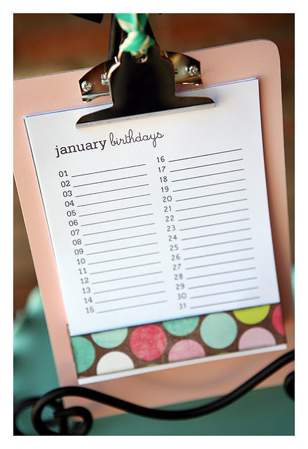 Yearly Birthday Calendar Clipboard with Printables all crafts 25 Ways to Organize It with a Clipboard
