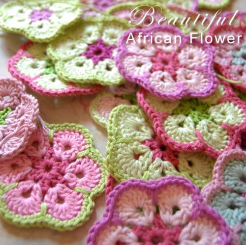 crochet-africano-flor all crafts 16 How To Crochet Flowers and Bag Patterns