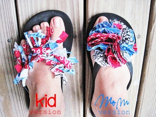 Red White and Blue Bandana Flip Flops Bandana Flip Flops